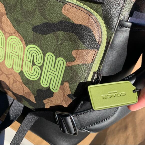 COACH Track Backpack In Signature Canvas Camo Print - Picture 4 of 16